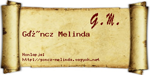 Göncz Melinda névjegykártya
