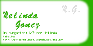 melinda goncz business card